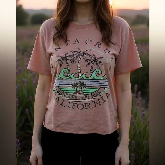 Santa Cruz Skateboards California Tee in Peach Pink - Picture 2 of 16